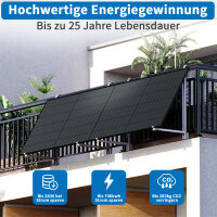 Balkonkraftwerk 2600W mit 4800W Dyness Speicher, 4x500W Bifazial Solarmodule Vollschwarz mit Dyness Stromspeicher 4,8kwh, APS EZHI 1200W Wechselrichter Inselanlage PV Anlage f&uuml;r Haus Balkon Garten