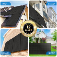 Balkonkraftwerk 2600W Solaranlage Komplettset mit TSUN 2000W Micro Wechselrichter, 4X 500W Bifazial Solarmodule Vollschwarz PV Photovoltaikanlage f&uuml;r Haus Dach Terrasse