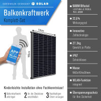 Balkonkraftwerk 1300W Solaranlage mit Speicher Marstek...