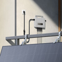 Balkonkraftwerk 2x450W Solaranlage mit 800W Ecoflow Stream Micro Wechselrichter WiFi Bluetooth, Glas-Glas Solarmodule 2X 450W Bifazial Black Frame, Photovoltaik PV Anlage f&uuml;r Haus Dach Terrasse Balkon